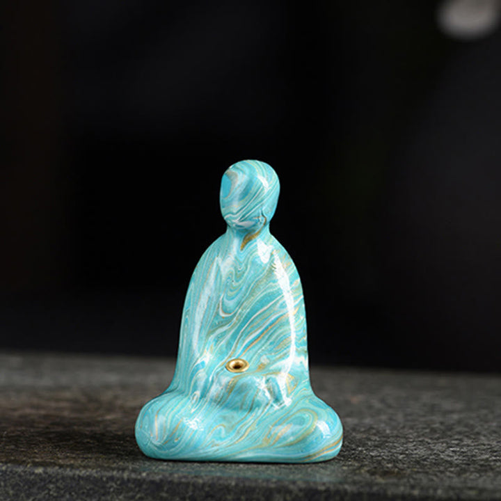 Meditation Buddha Mini Ebenholz Frieden Türkis
