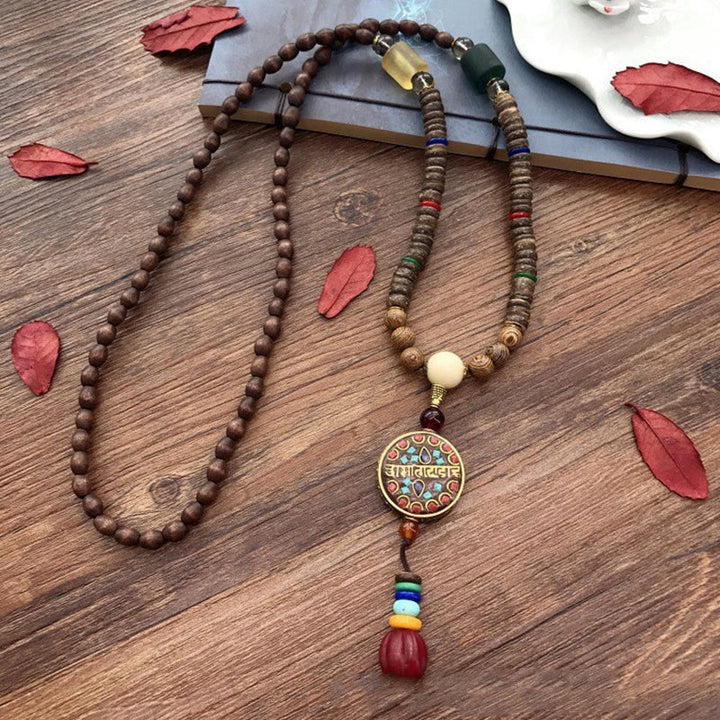 Handgefertigte Kette aus Kokosnussschale Kupfer Anhänger Balance Schmuck