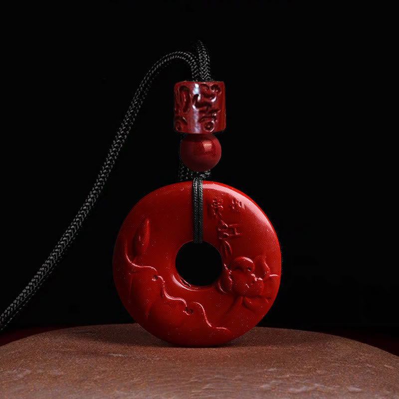 Anhänger Kette Rot Lotus Harmonie Friedensverschluss
