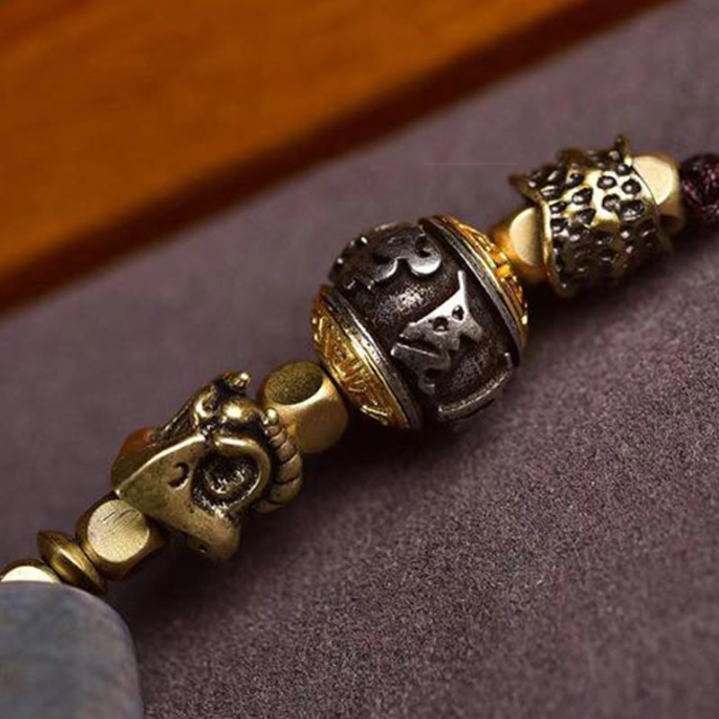 Dzi Kette Tibet Schutz Bronze Anhänger Naturstein Schmuck