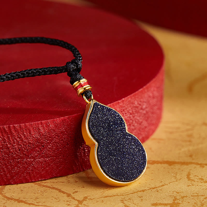 Obsidian Kette Sterlingsilber schwarzer Naturstein Kürbis-Anhänger mit Schutz