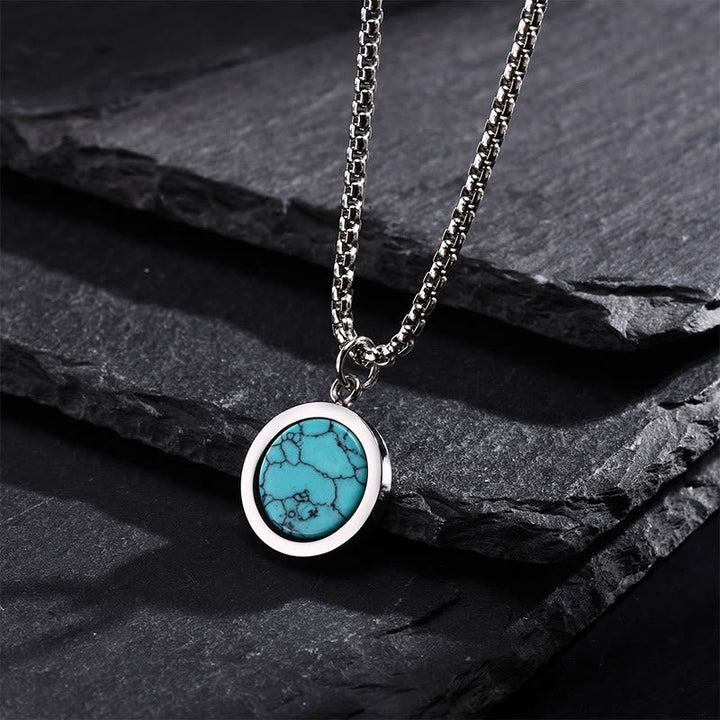 Türkis Kette mit Anhänger Naturstein Schmuck elegant getragen