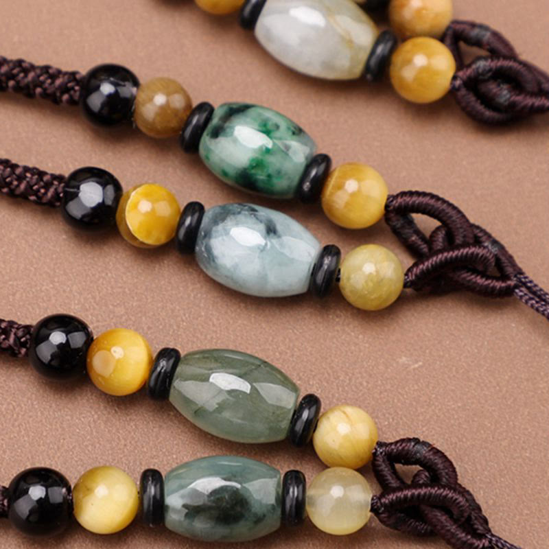 Kette Kupfer Fu-Zeichen – Glück grüne Jade Natursteine Armbänder