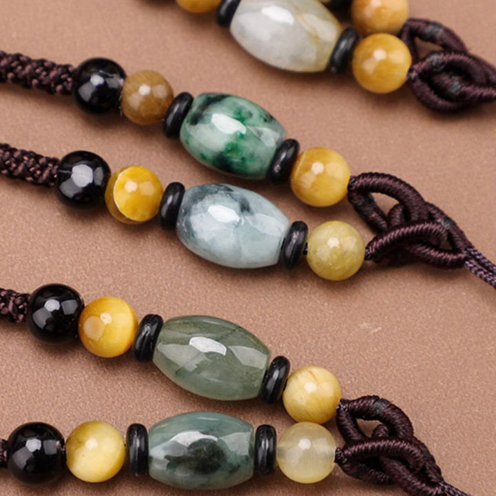 Kette Kupfer Fu-Zeichen – Glück grüne Jade Natursteine Armbänder