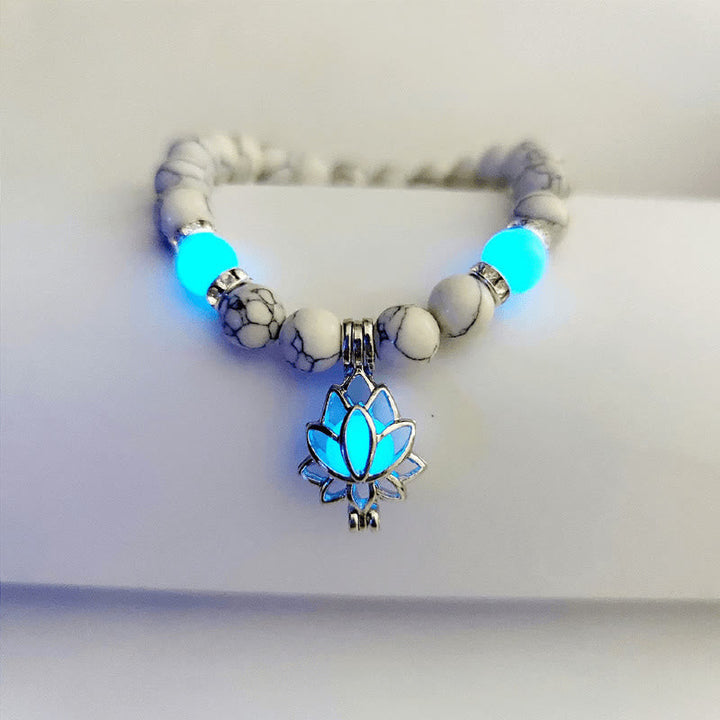 Armband Leuchtstein Türkis Lotus "Schutz"
