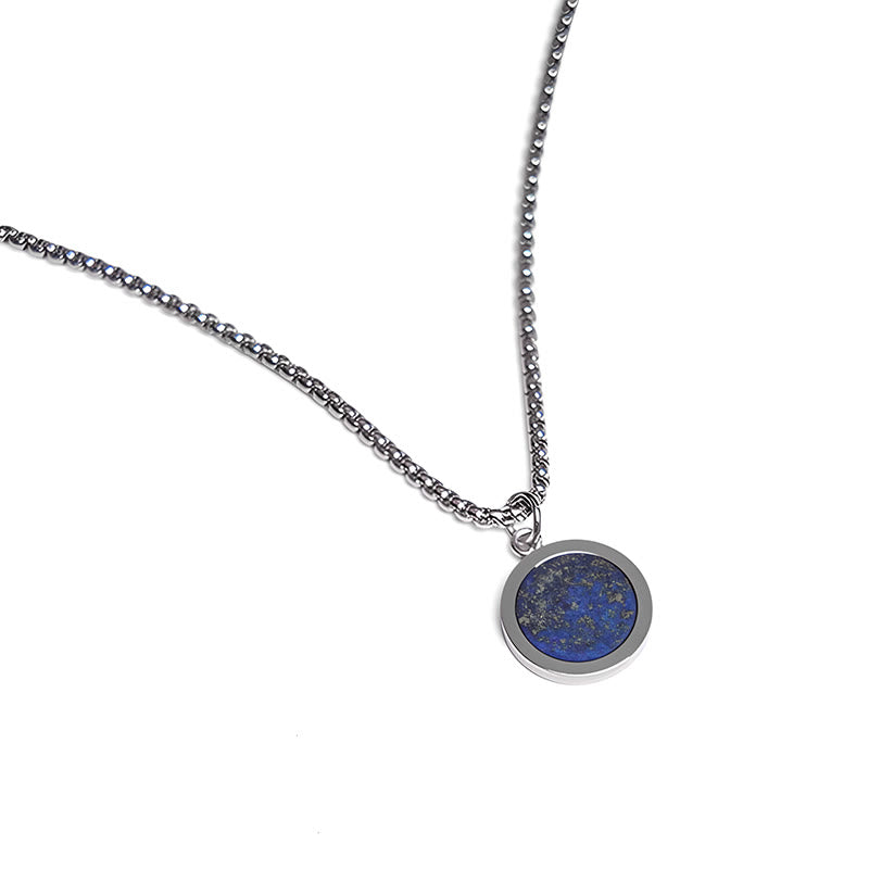 Lapislazuli Kette Silber Anhänger blauer Naturstein Schmuck
