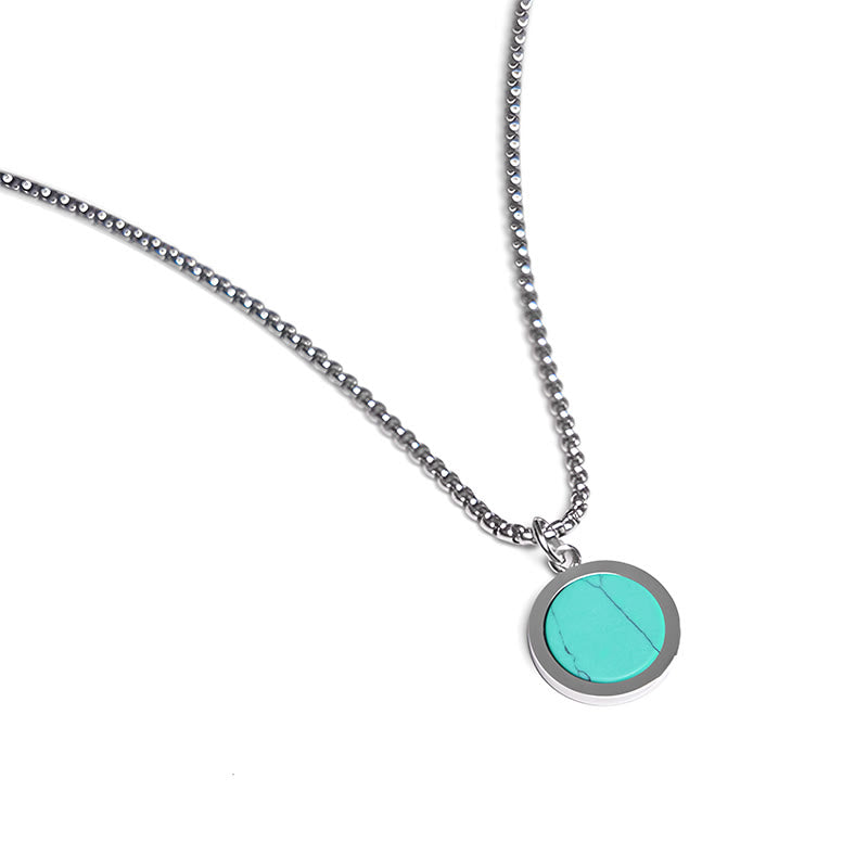 Silberkette mit Türkis Anhänger Naturstein Halskette Schmuck