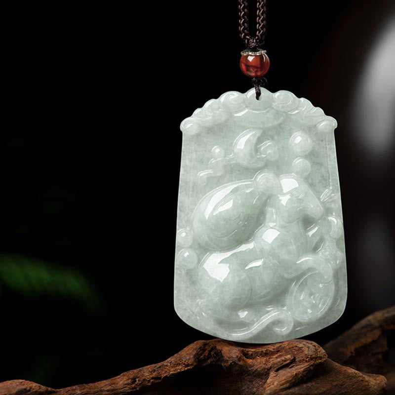 Kette Jade Tierkreis-Drachen Anhänger – Wohlstand und Glück Naturstein