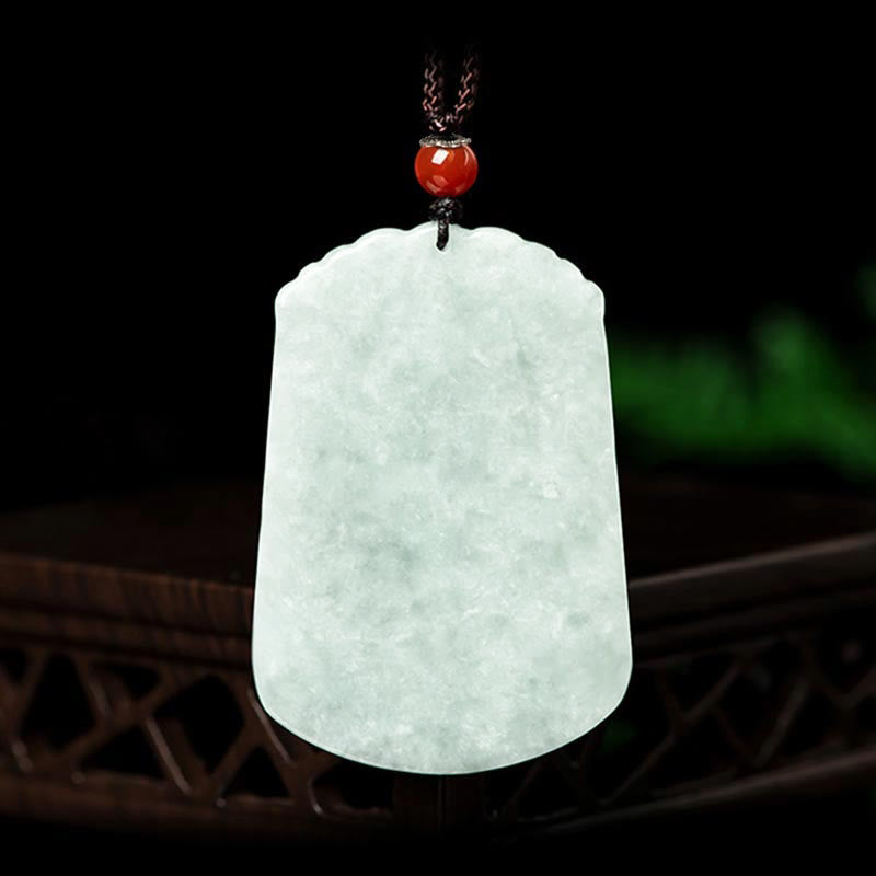 Jade Kette Anhänger Drachen Tierkreis grün weiß Naturstein Glück Wohlstand