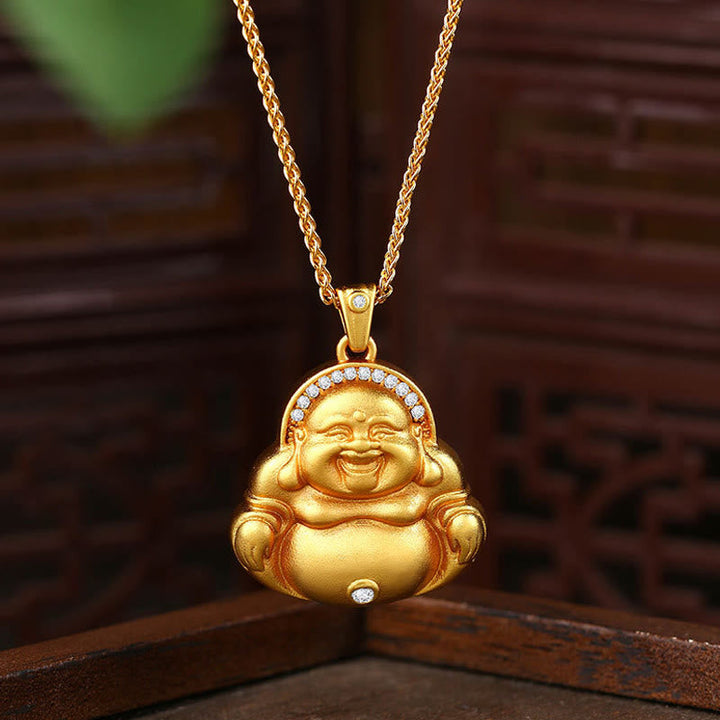 Lachender Buddha Kette Kupfer Anhänger zum Tragen Schmuck