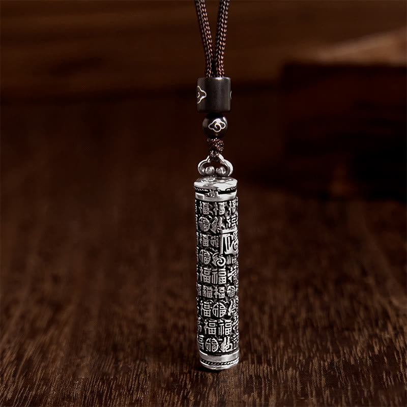 Kette Drachen Fu-Zeichen Anhänger silber Balance chinesische Symbole