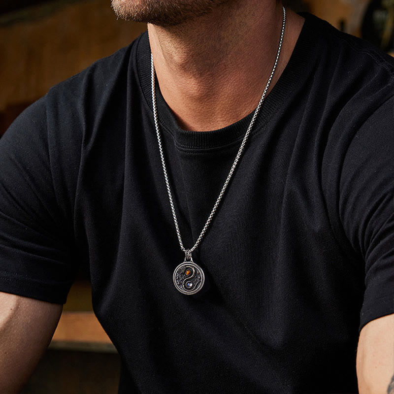 Yin Yang Kette Kupfer Schlange Anhänger am Hals Wohlstand