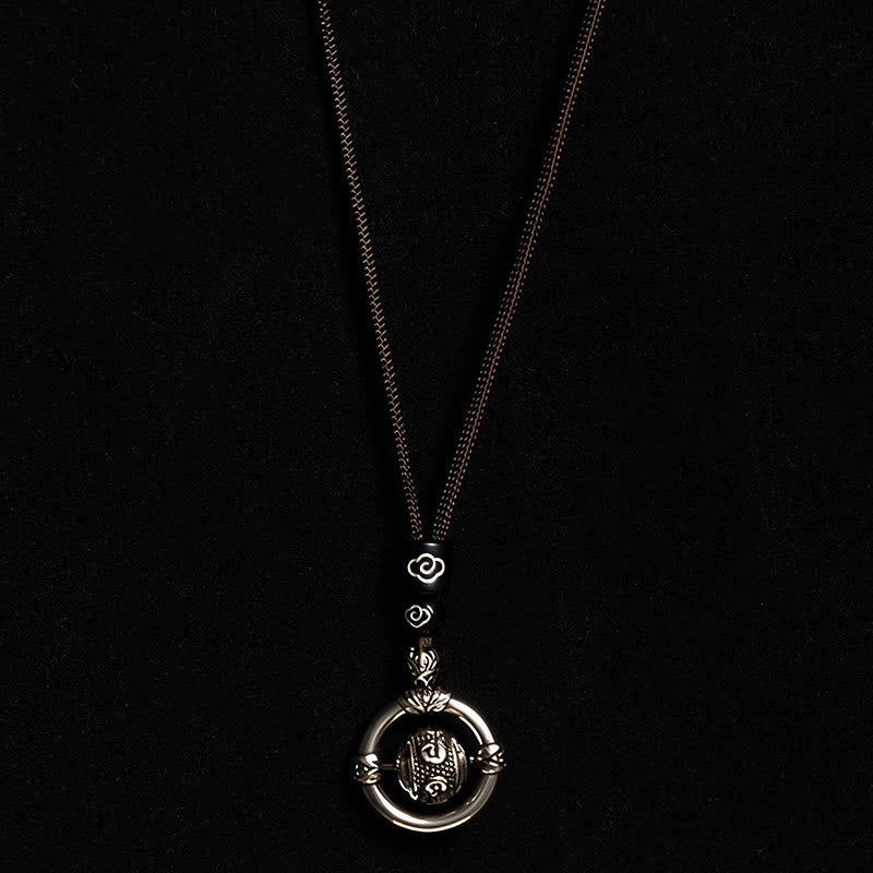Elegante Kupfer Kette Wohlstand Anhänger Rotation silberner Schmuck