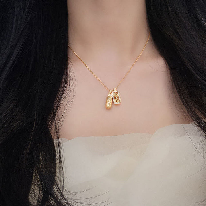 Kette Bergkristall Pixiu Vajra Anhänger getragen, goldenes Wohlstands-Symbol Schmuck