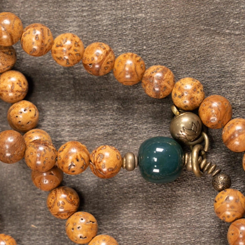 Mala Bodhi Frieden Balance Armband Holzperlen Achat grün elegant