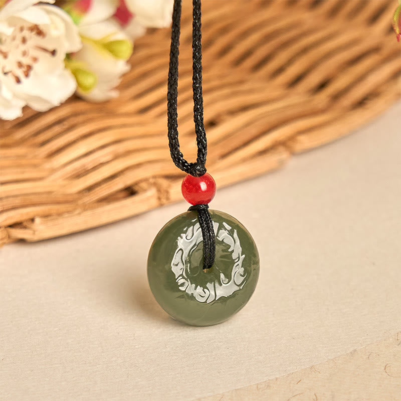 Jade Buddha Kette mit Wolken Anhänger Glück Naturstein