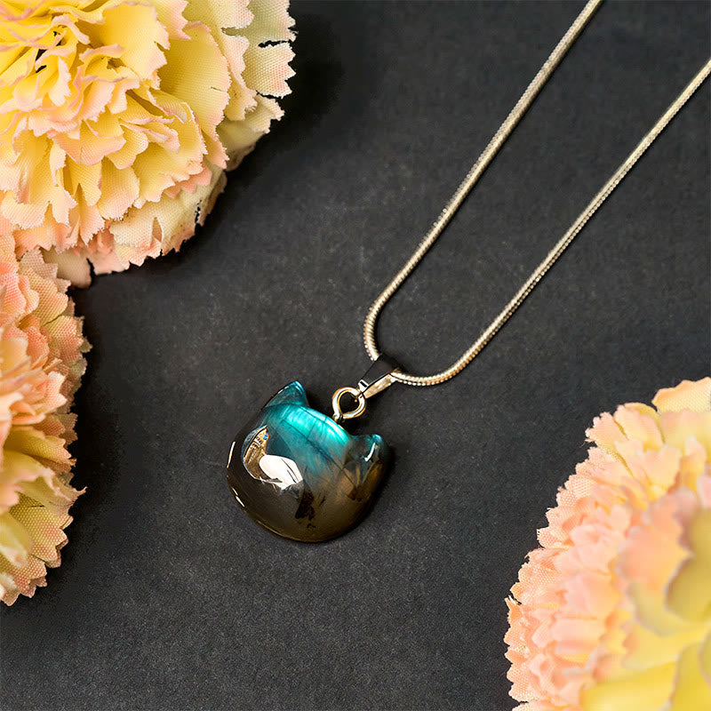 Labradorit Kette Anhänger Blauglanz Naturstein Heilung Energie Halskette
