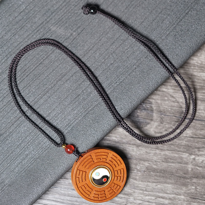 Bagua Kette mit Yin Yang Anhänger Jujubaholz Glück Schutz
