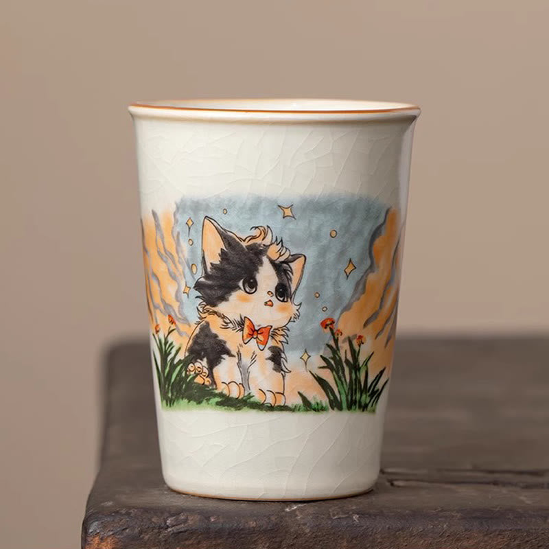 Japanische Teetasse Katze Fliege Keramik Katze 265 ml
