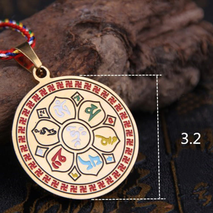 Bunte Kette Edelstahl – Schutz Amulett Anhänger spirituelle Symbole