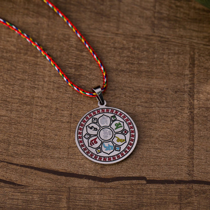 Bunte Schutz-Kette Edelstahl mit Astrologie Sternzeichen Anhänger