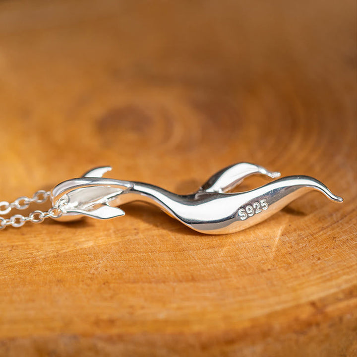 Silber Anhänger Kette 925er Koi Fisch Design auf Holz