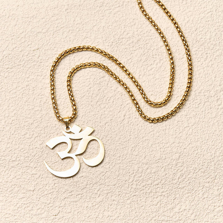 Om Symbol Kette Edelstahl Anhänger goldene Halskette Mantra Fokus