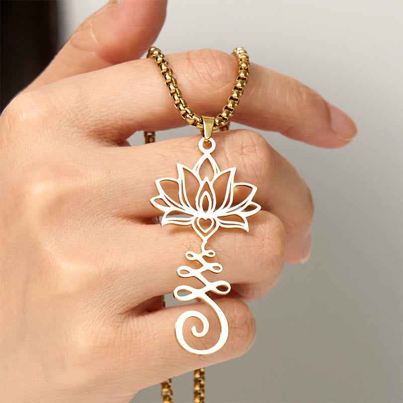 Lotus Chakra Kette Edelstahl Anhänger Spiritualität Erleuchtung Yoga