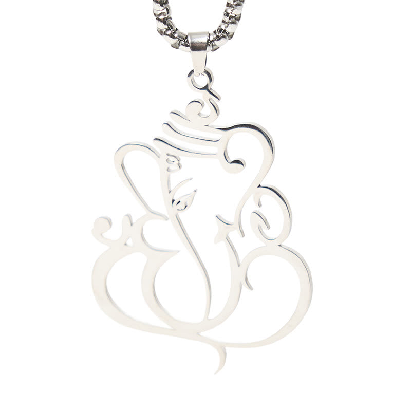 Edelstahl Kette mit Ganesha Elefant Anhänger zum Schutz