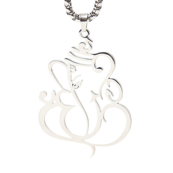 Edelstahl Kette mit Ganesha Elefant Anhänger zum Schutz