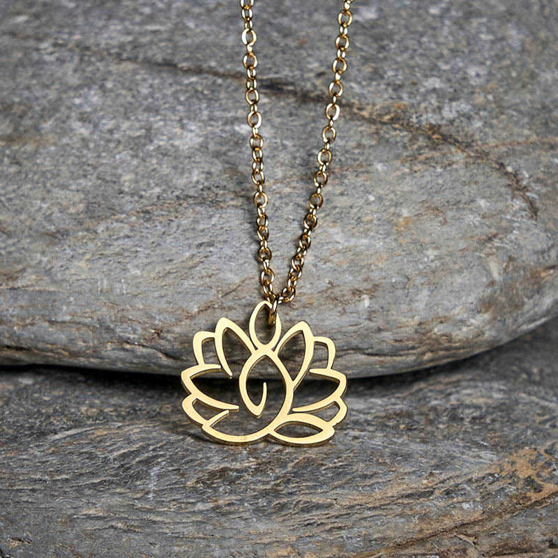 Lotus Kette Edelstahl Anhänger mit Hohlraum für Erleuchtung