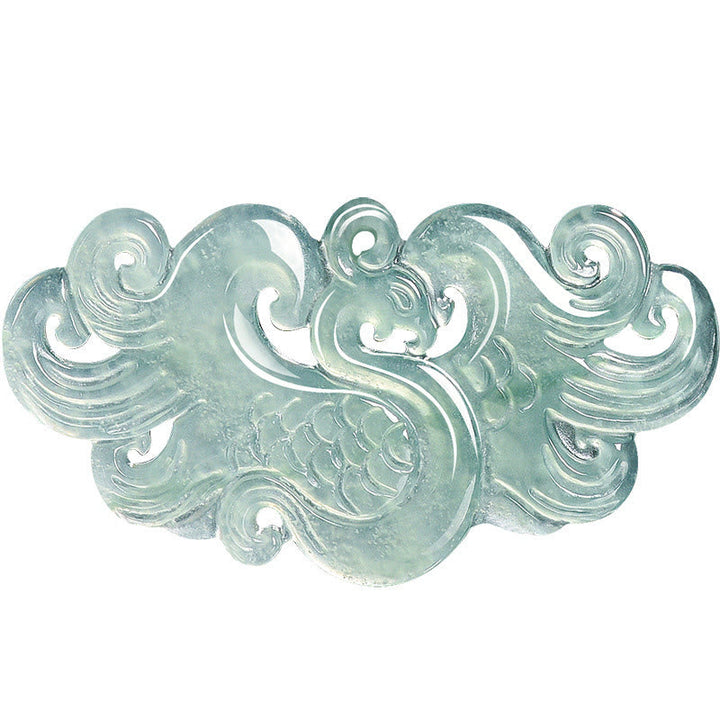 Grüne Jade Kette mit Phönix Anhänger chinesischer Glücksstein
