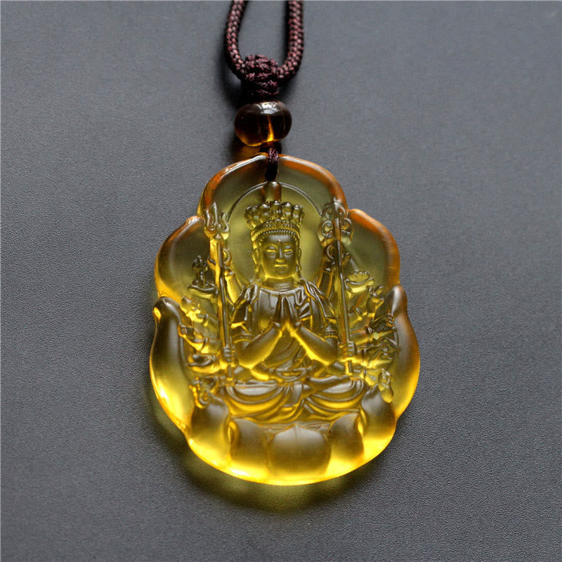 Liuli-Kristall Buddha Kette Geburtsbuddha Chinesischer Tierkreis Schutz Amulett
