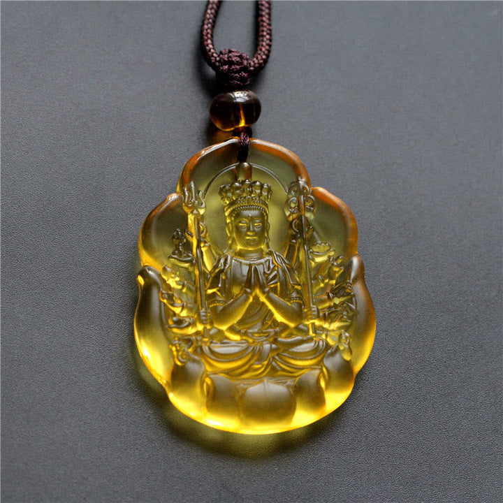 Liuli-Kristall Buddha Kette Geburtsbuddha Chinesischer Tierkreis Schutz Amulett