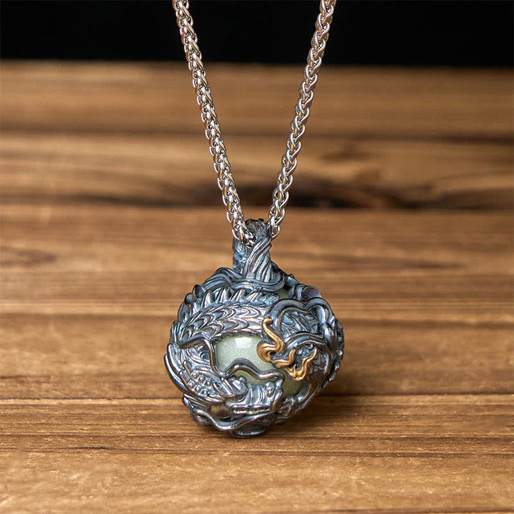 Silber Kette Kupfer Drachen Umfassungsperle Anhänger Stärke