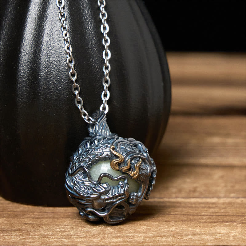 Kette Kupfer Drachen Umfassungsperle – Stärke silber Anhänger elegant