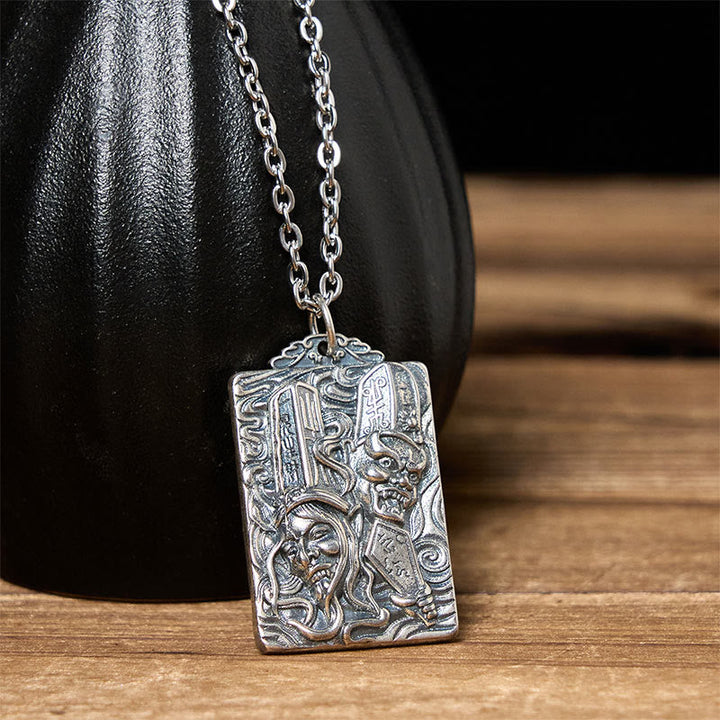 Silber Kette mit Balance Anhänger Vergänglichkeit Naturstein Meditation