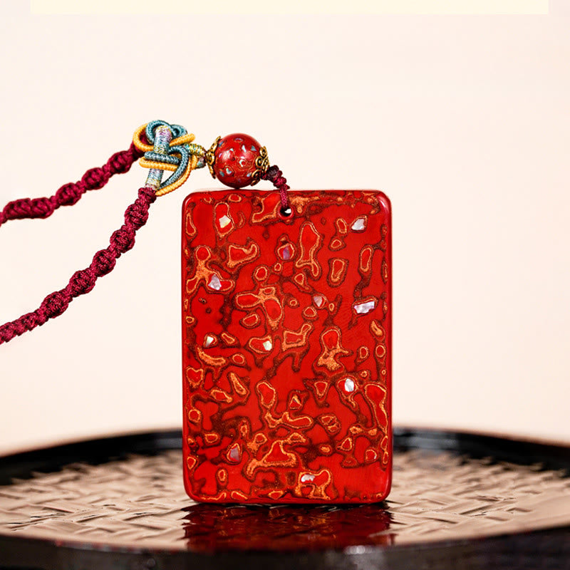 Roter Kristall Anhänger mit Kette Buddha Schutz Energie