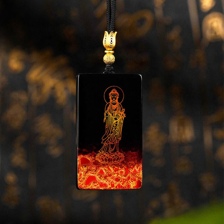 Sandelholz Geburtsbuddha Kette schwarzer Stein Buddha Anhänger Tierkreis