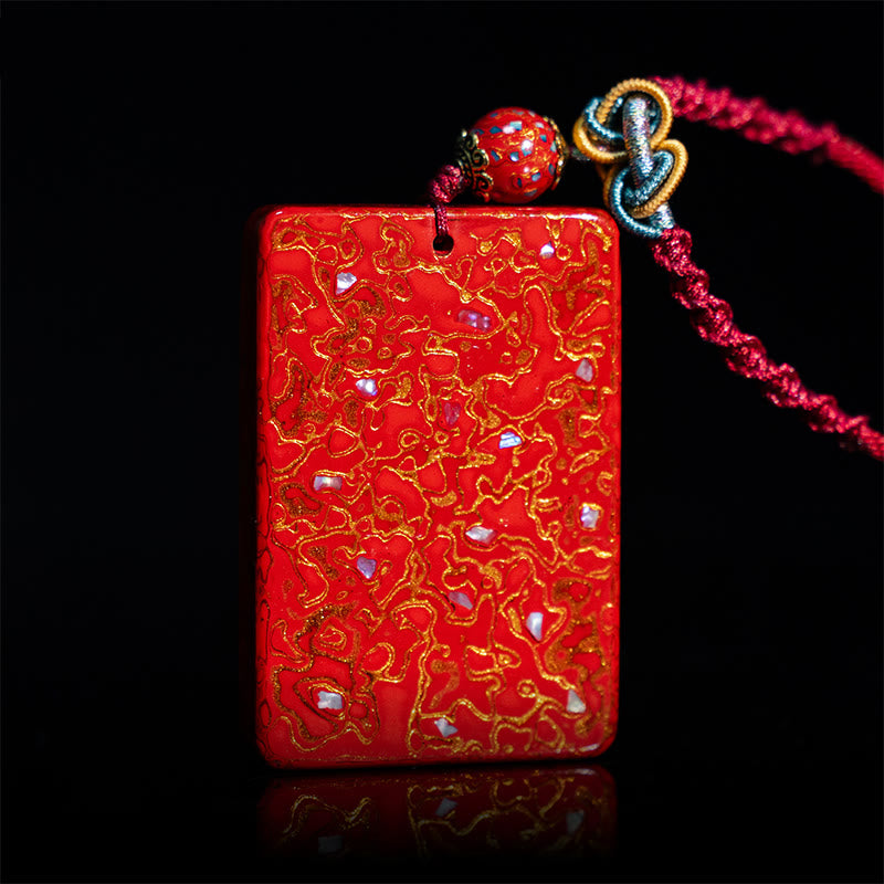 Roter Buddha Anhänger Kette mit Perlen Sandelholz Schutz Schmuck