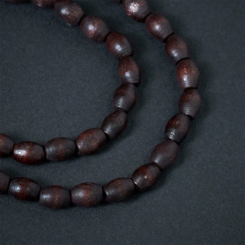 Kokosschale Kette Holzperlen braun Vintage Avalokitesvara Harmonie Anhänger