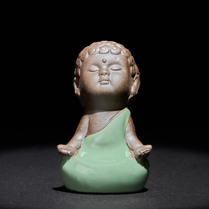 Buddha Meditation Mönch Keramik Gebet Sinnierend