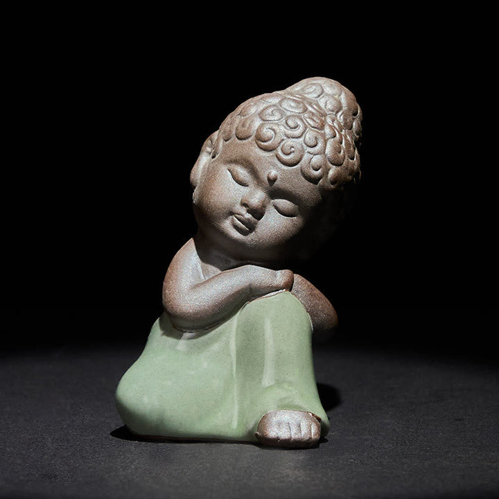 Buddha Meditation Mönch Keramik Gebet Rastend