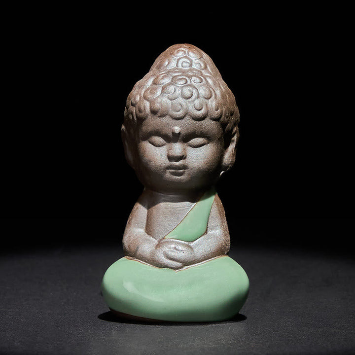 Buddha Meditation Mönch Keramik Gebet Meditierend