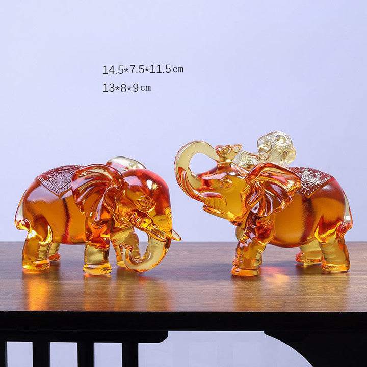 Elefant Figur Gelb Liuli Kristall Paar kleine Elefanten