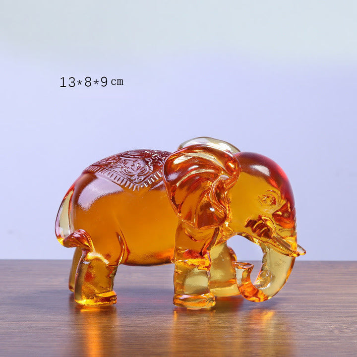 Elefant Figur Gelb Liuli Kristall Kleiner Elefant (Rüssel runter)