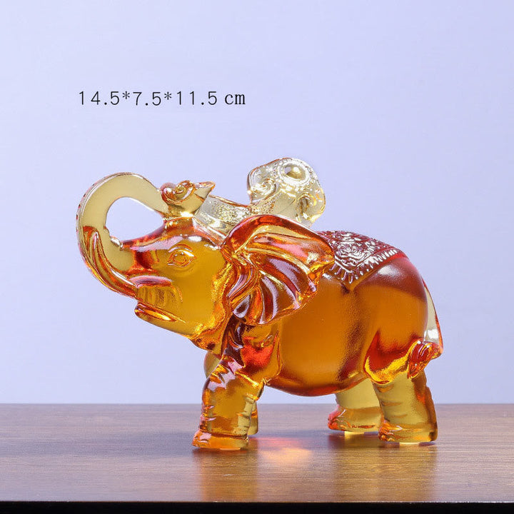 Elefant Figur Gelb Liuli Kristall Kleiner Elefant (Rüssel hoch)
