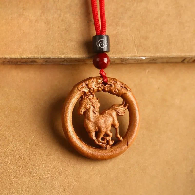 Kette Pfirsichholz Pendant Hand Zodiakzeichen