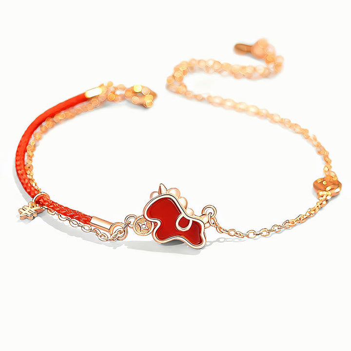 Armband Perlenkette Pferd Elegant Rosegold