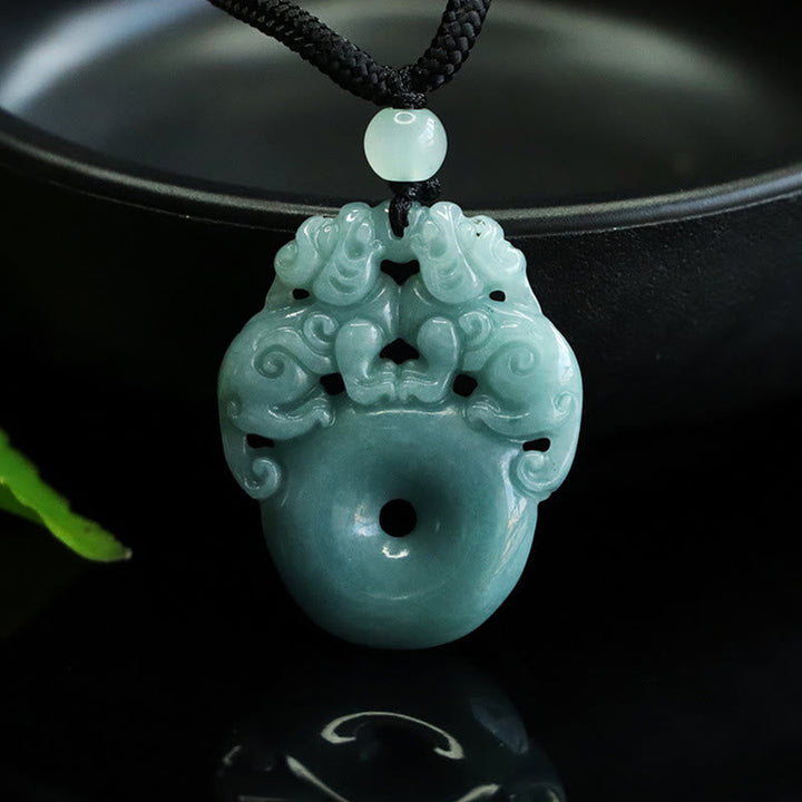 Jade Kette Anhänger Glück Meditation